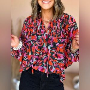 Colorful Long-Sleeved Blouse